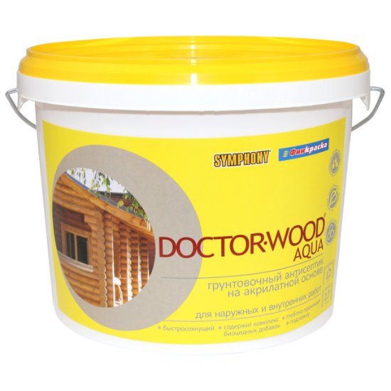 Антисептик грунтовочный SYMPHONY Doctor Wood Aqua 9л, арт.1101088