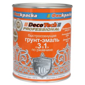Грунт-эмаль 3в1 DecoTech белая 0,9кг, арт.15850