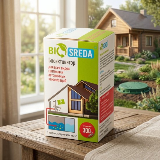 Биоактиватор для септика и дачного туалета Biosreda 300 г