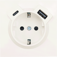 Розетка USB встраиваемая Lezard Zima с заземлением цвет слоновая кость