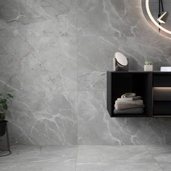 Керамогранит Vitra Силк Марбл Бреча серый 1200х600х8 мм (2 шт.=1,44 кв.м)
