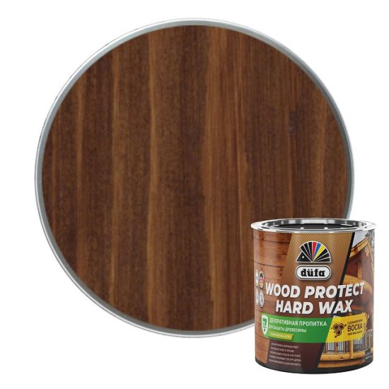 Средство деревозащитное DUFA Wood Protect Hard wax   ореховое дерево 0,75л, арт. МП00-010447