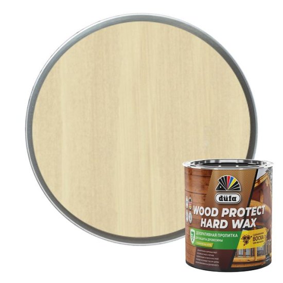 Средство деревозащитное DUFA Wood Protect Hard wax прозрачное 0,75л, арт. МП00-010446