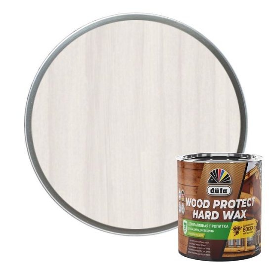 Средство деревозащитное DUFA Wood Protect Hard wax   белоснежное  0,75л, арт. МП00-010445
