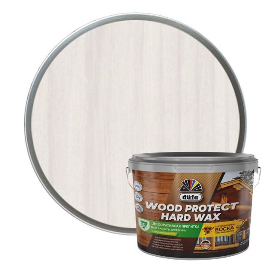 Средство деревозащитное DUFA Wood Protect Hard wax белоснежное  9л, арт. МП00-010457