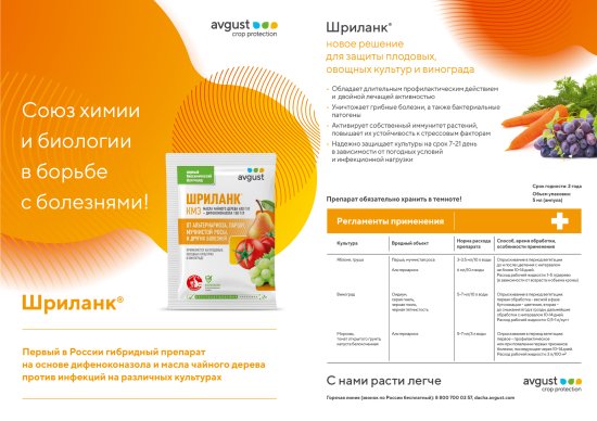 Биофунгицид Avgust Шриланк от болезней ампула 5 мл