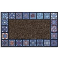 Коврик ATTRIBUTE Mosaic Quadro 45х75см резина, полипропилен синий