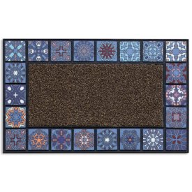Коврик ATTRIBUTE Mosaic Quadro 45х75см резина, полипропилен синий