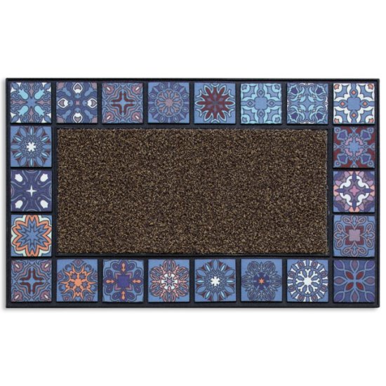 Коврик ATTRIBUTE Mosaic Quadro 45х75см резина, полипропилен синий