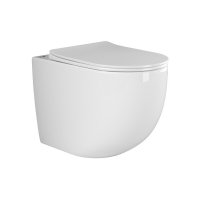 Унитаз напольный приставной Ceramicanova Mia Rimless с горизонтальным выпуском с сиденьем дюропласт микролифт (CN1810)