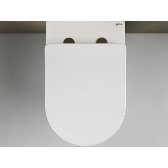 Унитаз напольный приставной Ceramicanova Mia Rimless с горизонтальным выпуском с сиденьем дюропласт микролифт (CN1810)