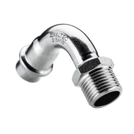 Отвод Valtec d28 мм х 3/4 НР(ш) 90° нержавеющая сталь (VTi.957.I.002805)