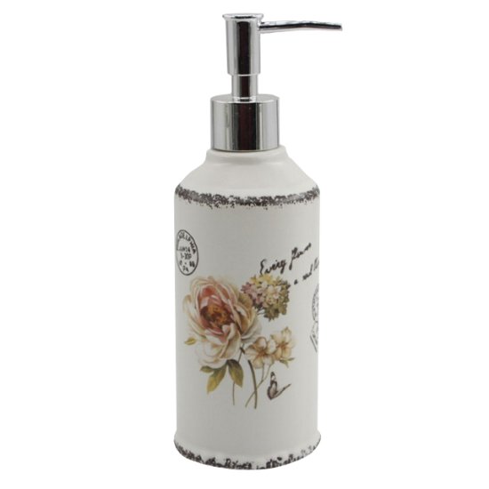 Дозатор для жидкого мыла  VITARTA Fleurs керамика пластик бежевый