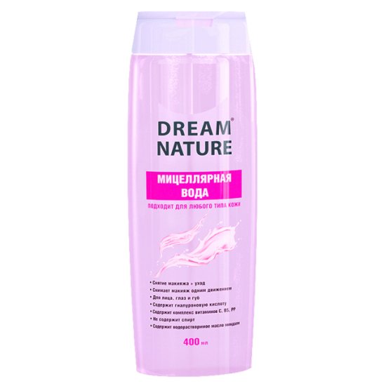Вода мицеллярная DREAM NATURE для всех типов кожи 400мл