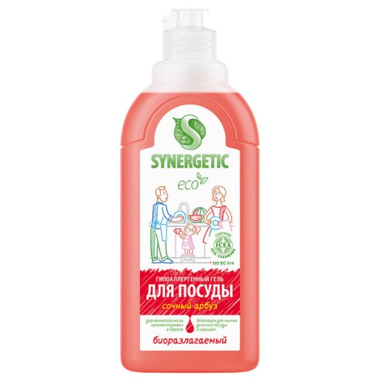 Средство для посуды SYNERGETIC Арбуз гель 500мл