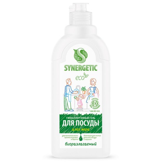 Средство для посуды SYNERGETIC Алоэ вера гель 500мл