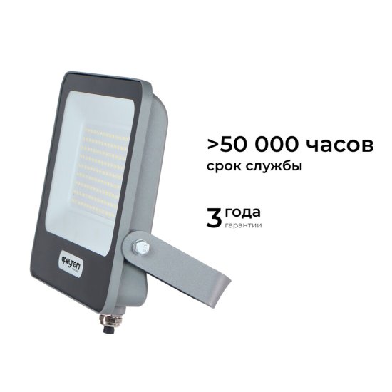 Прожектор светодиодный Apeyron Стандарт 6500 100 Вт IP65 серый
