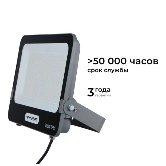 Прожектор светодиодный Apeyron Стандарт 6500 300 Вт IP65 серый