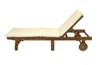 Шезлонг с подушкой Алекс-2 200x66x38 см дерево бежевый
