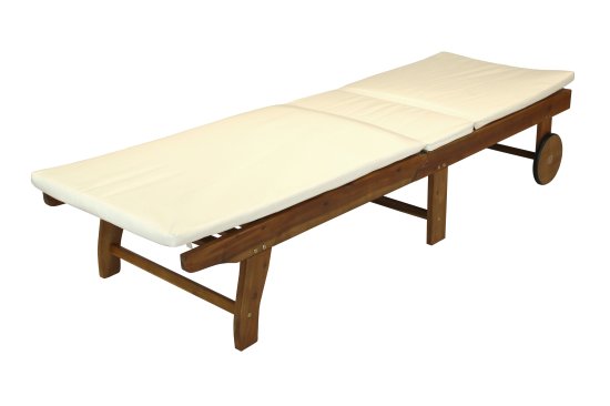 Шезлонг с подушкой Алекс-2 200x66x38 см дерево бежевый