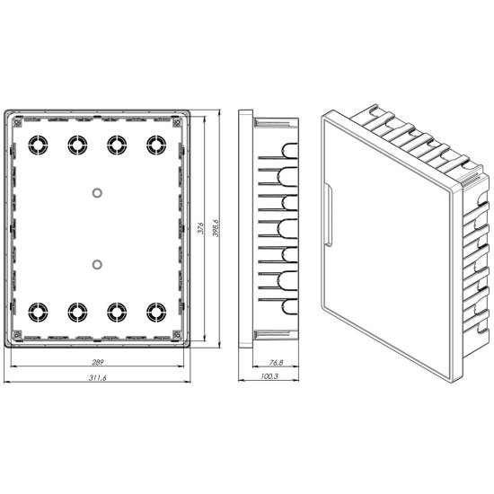 Щит слаботочный встраиваемый DKC Frame пластиковый IP40 399х311х100 мм 24 модуля прозрачная дверь белый (F24B4WDDIY)