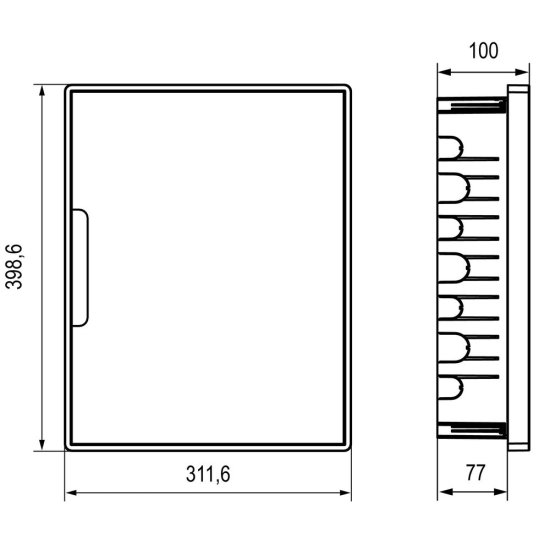 Щит слаботочный встраиваемый DKC Frame пластиковый IP40 399х311х100 мм 24 модуля прозрачная дверь белый (F24B4WDDIY)