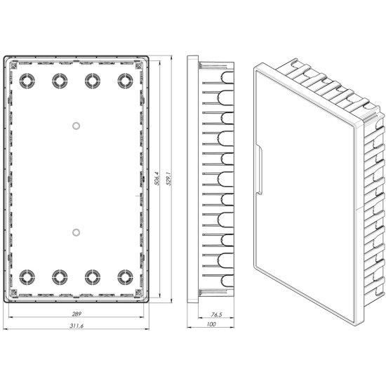 Щит слаботочный встраиваемый DKC Frame пластиковый IP40 529х311х100 мм 36 модулей прозрачная дверь белый (F36B4WDDIY)