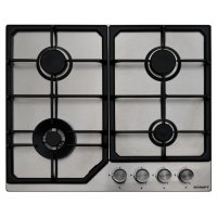 Поверхность газовая KRAFT KF-HV6021ХW 4 конфорки нерж. сталь/чугун стальной