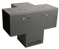 Коннектор промежуточный 100x100 мм цвет матовый черный