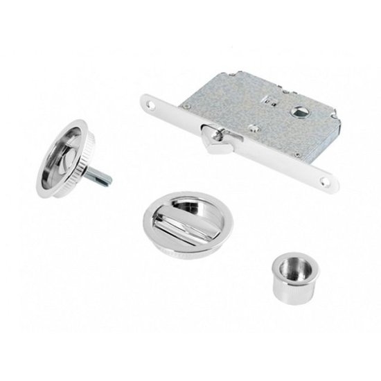 Ручка с замком для раздвижных дверей PALLADIUM 11948 140х69х18мм хром