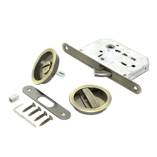 Ручка с замком для раздвижных дверей PALLADIUM 11947 140х69х18мм бронза