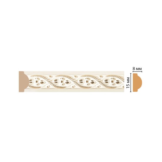 Молдинг из экополимера ударопрочный 15х8х2400 мм Decomaster Decor 130-6 кремовый
