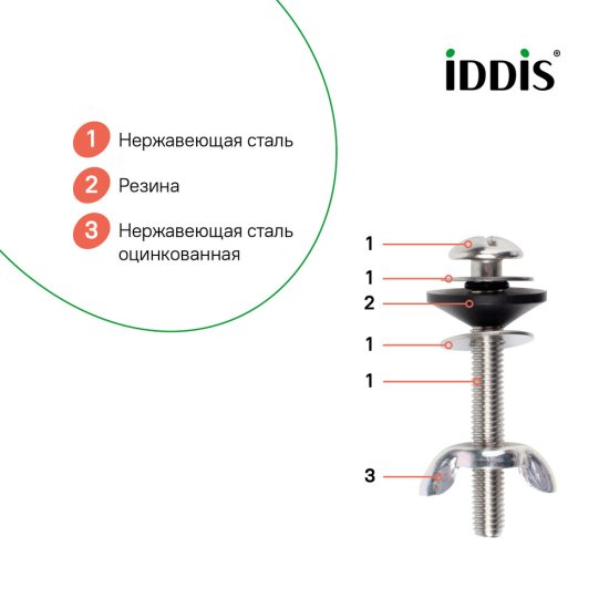 Крепление бачка к унитазу M8х70 мм нержавеющая сталь Iddis