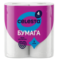 Туалетная бумага Celesta 2-х слойная 4 рулона