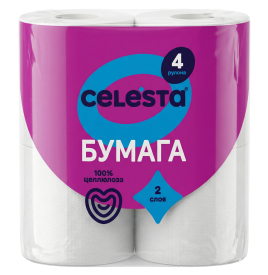 Туалетная бумага Celesta 2-х слойная 4 рулона