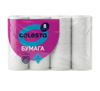 Туалетная бумага Celesta 2-х слойная 8 рулонов