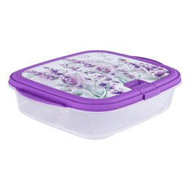 Контейнер продуктов ПОЛИМЕРБЫТ Lavender 0,9л 18,6х15х6см прямоугольный пластик