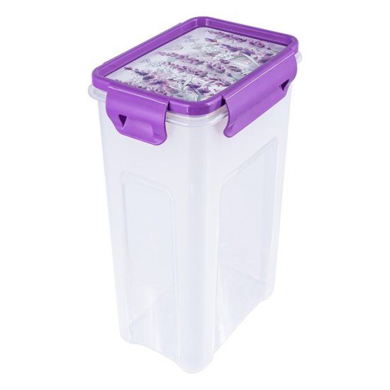 Контейнер продуктов ПОЛИМЕРБЫТ Lavender 1,8л 16,5х11,6х17см 4 замка прямоугольный пластик