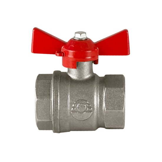 Кран шаровой латунный Valfex Standart N/P59 1 ВР (г) х 1 ВР (г) бабочка прямой (VF.217.NB1.100.N/P59.Bir)