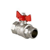 Кран шаровой латунный Valfex Standart N/P59 3/4 ВР (г) х 3/4 НР (ш) бабочка прямой (VF.218.NB1.034.N/P59.Bir)