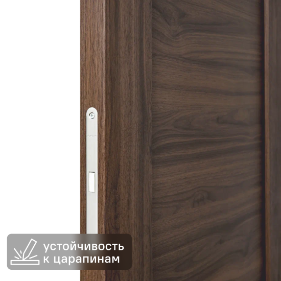 Дверь межкомнатная остекленная горизонтальная KREAFORTA Дуб Шуя 90x200x4 см ПВХ цвет коричневый с замком и петлями