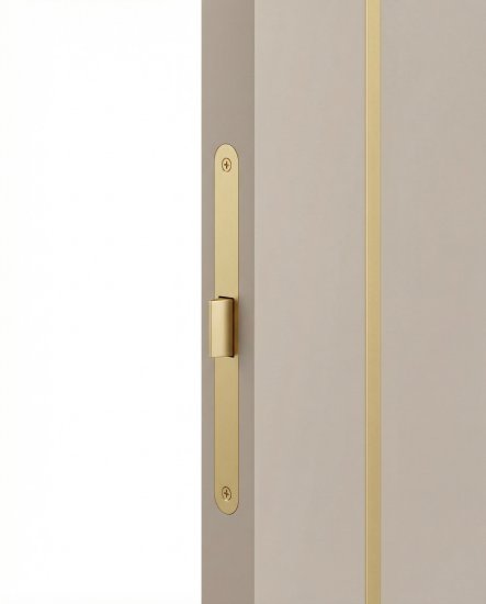 Дверь межкомнатная глухая Лара 2В 200x90 см Hardflex цвет кашемир с замком и петлями