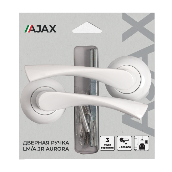 Дверная ручка на розетке Ajax Aurora R.JR54 без запирания цвет белый