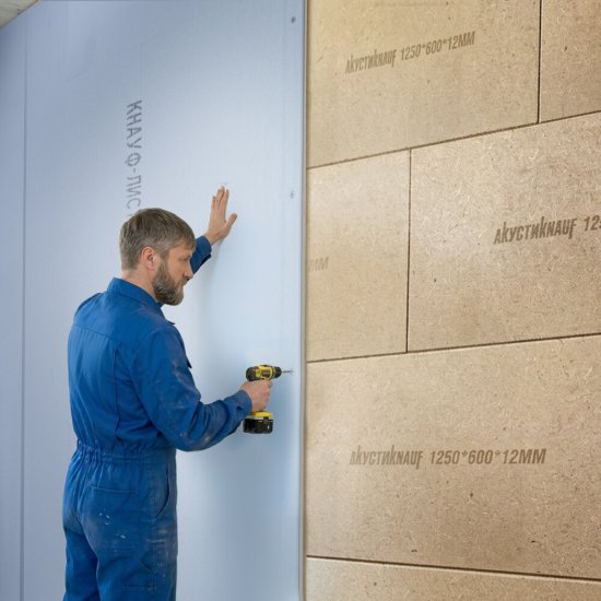 Звукоизоляционная облицовка с древесной изоляцией Knauf