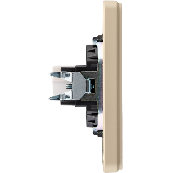 Розетка компьютерная встраиваемая Kranz Round без заземления RJ45 UTP cat 6 цвет шелк