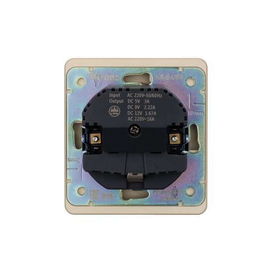 Розетка USB встраиваемая Kranz Round с заземлением цвет шелк