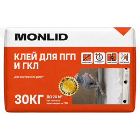 Клей гипсовый монтажный MONLID 30 кг