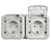 Розетка Tors TS322 накладная белая с крышкой (TS-R26-16-55-G-K01)