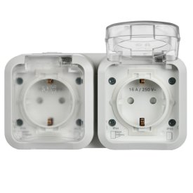 Розетка Tors TS322 накладная белая с крышкой (TS-R26-16-55-G-K01)