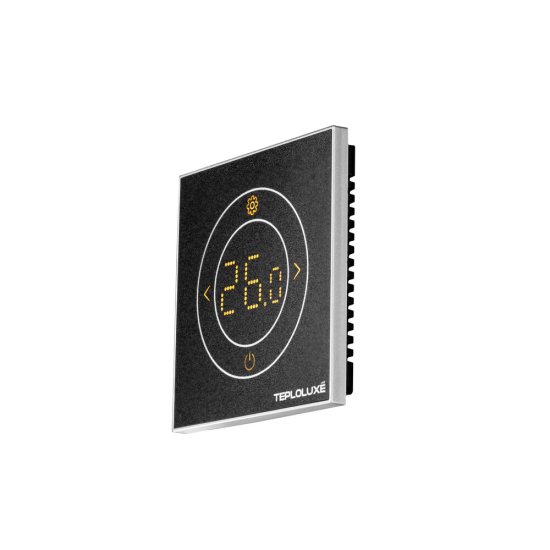 Терморегулятор сенсорный программируемый для теплого пола Теплолюкс Solus Wi-Fi черный/серебро с поддержкой Wi-Fi